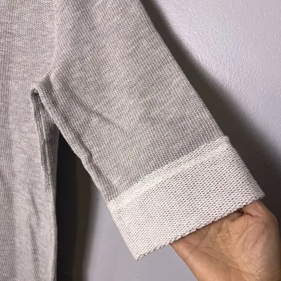 Soft Surroundings Womens Pullover Hoodie Sz XL Gray Pique Knit - Picture 7 of 16